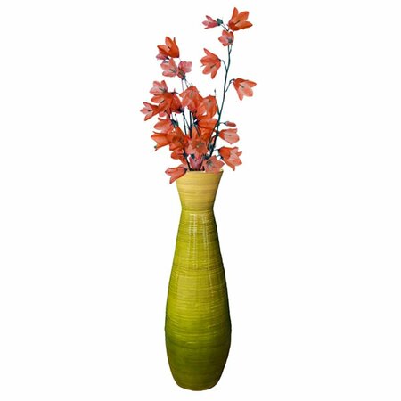 COLOCAR 28 x 9 in. Tall Bamboo Floor Vase, Glossy Green CO3164244